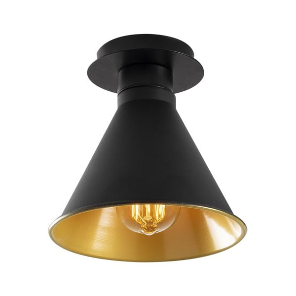 Melna/zelta krāsas griestu lampa ar metāla abažūru ø 20 cm Berceste – Opviq lights