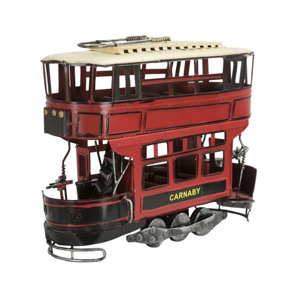 Dekoratīvs sarkana metāla tramvajs Mauro Ferretti