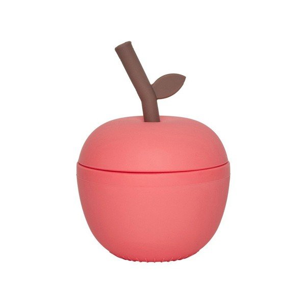 Sarkana silikona bērnu krūze Apple – OYOY Mini