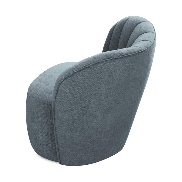 Zils atpūtas krēsls no šenila auduma Keloa – Makamii-image-3