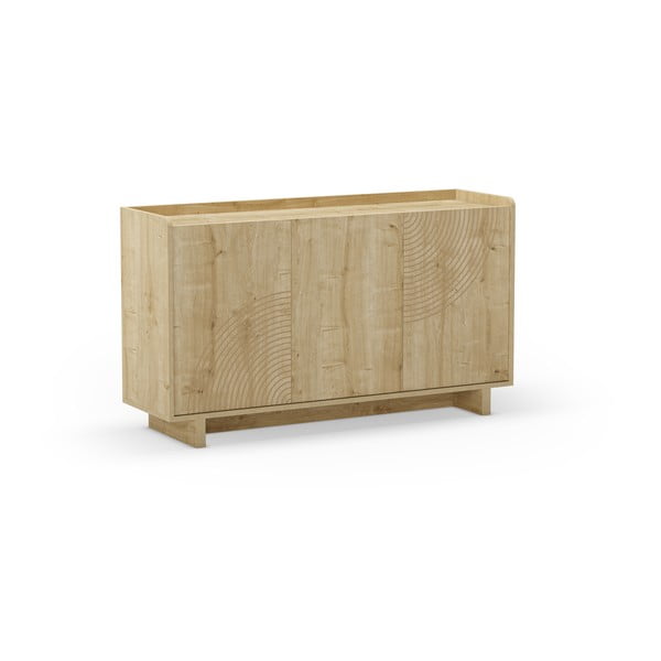 Dabīga toņa kumode ar ozolkoka imitāciju 140x80x40 cm Daira – Marckeric-image-3