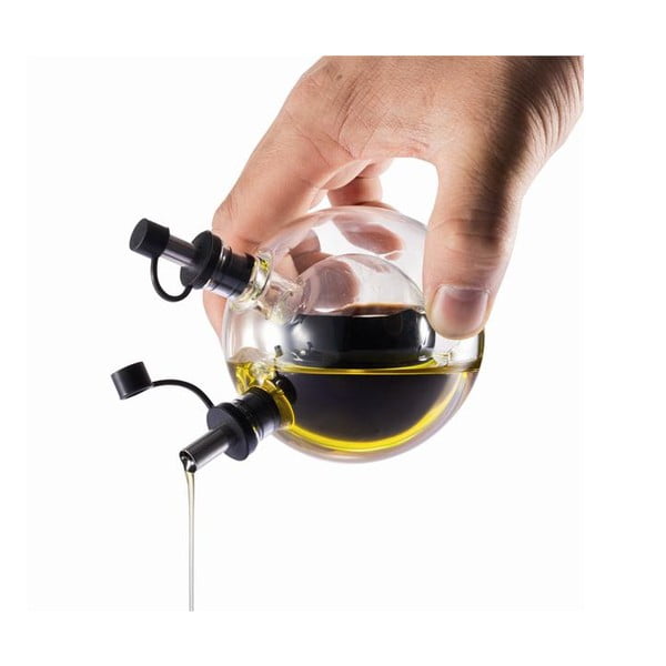 Eļļas un etiķa trauks no ar rokām pūsta stikla ar paliktni XD Design Orbit-image-2