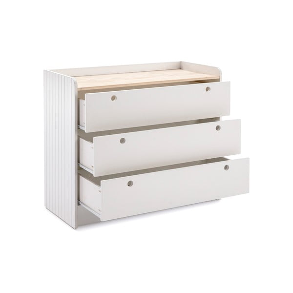 Balta kumode ar 3 atvilktnēm Marckeric Monte-image-3