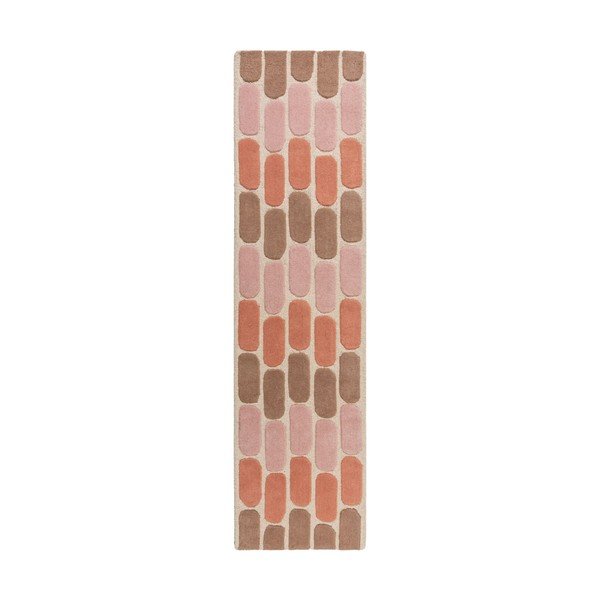 Oranžs vilnas paklājs Flair Rugs Fossil, 60 x 230 cm