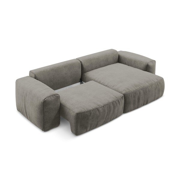 Pelēks salokāms stūra dīvāns no šenila auduma (ar labo stūri/ar zvilni) Kuki – Makamii-image-4