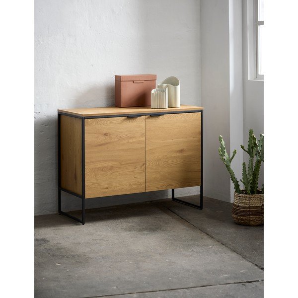 Dabīga toņa kumode ar ozolkoka imitāciju 104,5x80x45 cm Cesura – Unique Furniture-image-1