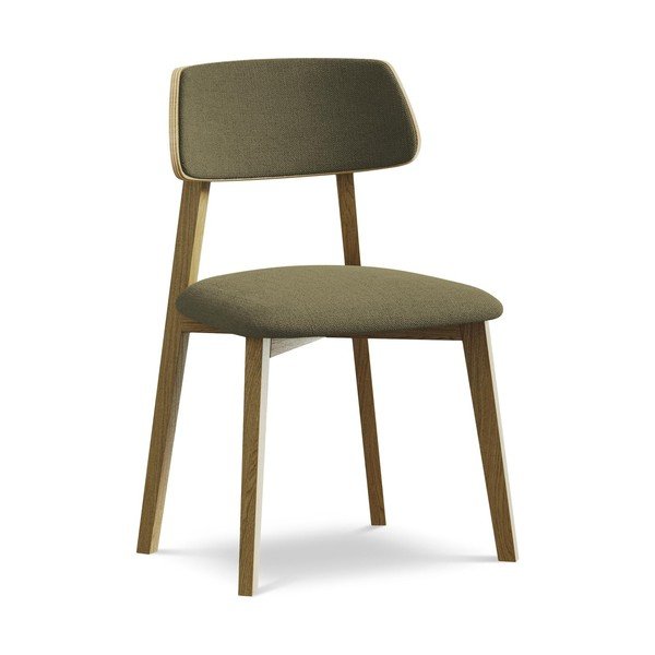 Zaļš masīvkoka pusdienu krēsls Niu – Makamii