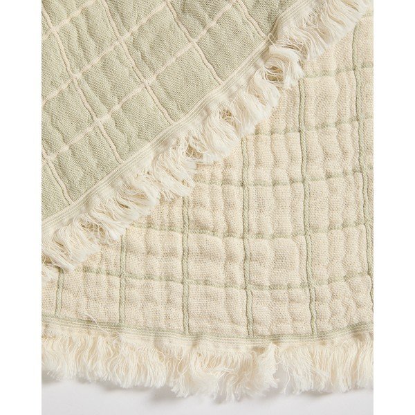 Gaiši zaļa žakarda bērnu sega 130x170 cm Tivaro – Kave Home-image-4