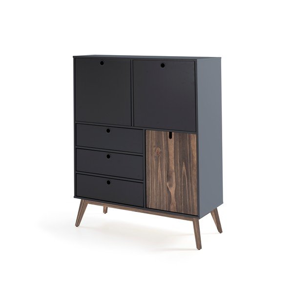 Antracīta pelēka augsta kumode Kiara – Marckeric-image-2