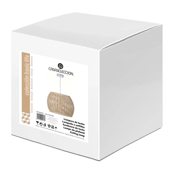 Dabīga toņa rotangpalmas griestu lampa ar rotangpalmas abažūru ø 35 cm Natural Way – Casa Selección-image-3