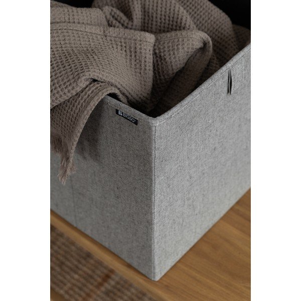 Pelēka tekstila uzglabāšanas kaste 32x31,5x31,5 cm Soft Storage Cube – Bigso-image-3