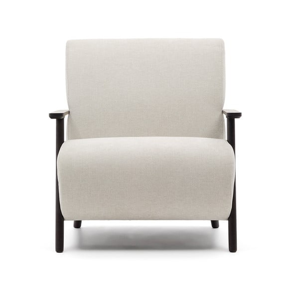 Bēšs/krēmkrāsas atpūtas krēsls no šenila auduma Meghan – Kave Home-image-1