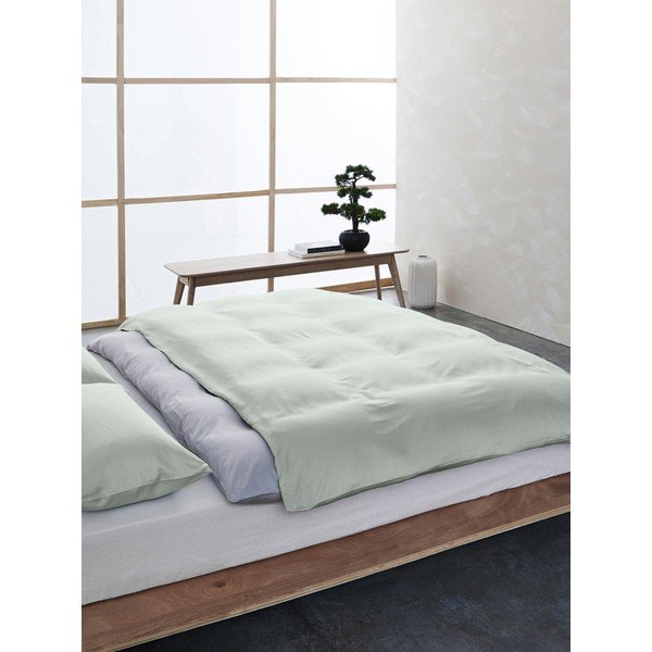 Zaļa kokvilnas un bambusa gultas veļa 200x135 cm Skye – Westwing Collection-image-1