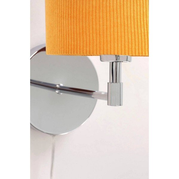 Dzeltena/spīdīgas sudraba krāsas tekstila sienas lampa ar vadu Seth – Jotex-image-4