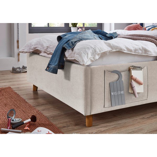 Bēša bērnu gulta ar veļas kasti ar redelēm 120x200 cm Cosy – Meise Möbel-image-4