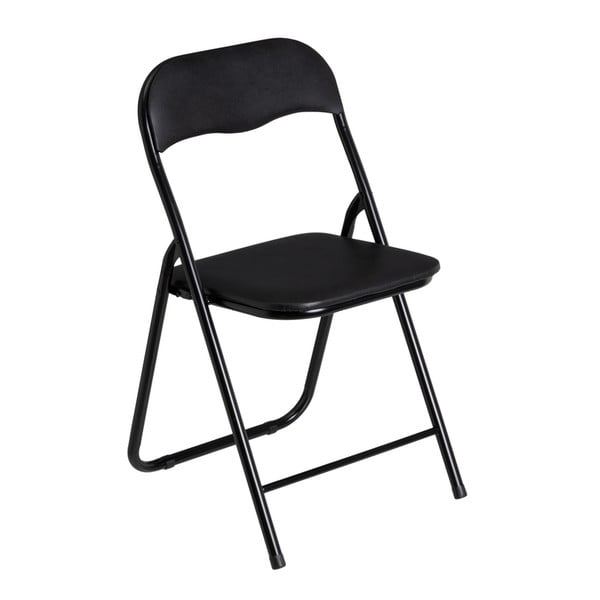 Melns mākslīgās ādas salokāms pusdienu krēsls – Casa Selección
