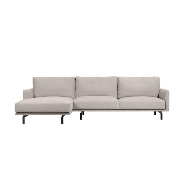 Bēšs stūra dīvāns no šenila auduma (ar kreiso stūri/ar zvilni) Galene – Kave Home