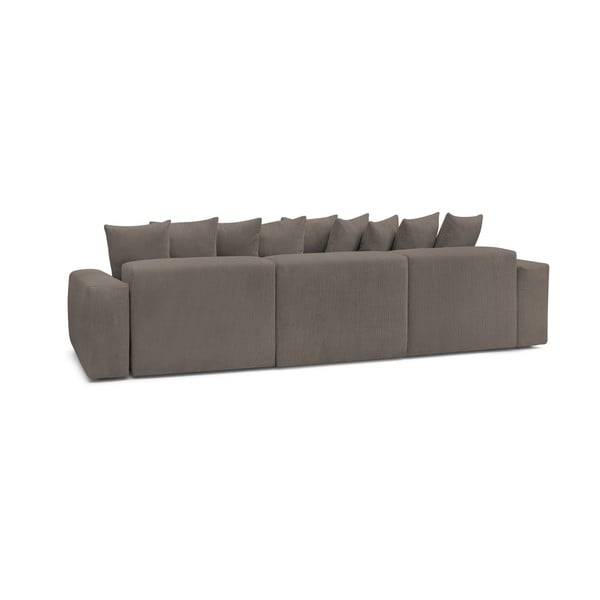 Pelēks/brūns velveta stūra dīvāns Voltaire – Bobochic Paris-image-4