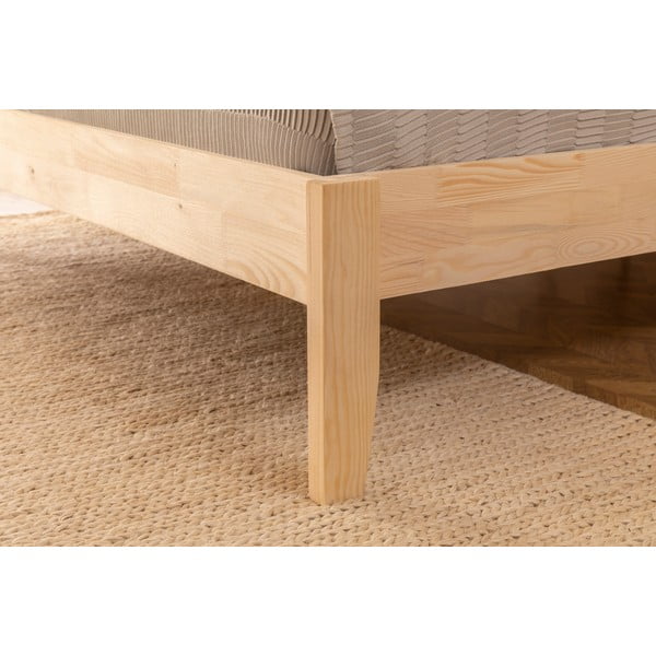 Dabīga toņa egles masīvkoka vienvietīga gulta ar redelēm 90x200 cm Galaksi – Kalune Design-image-2