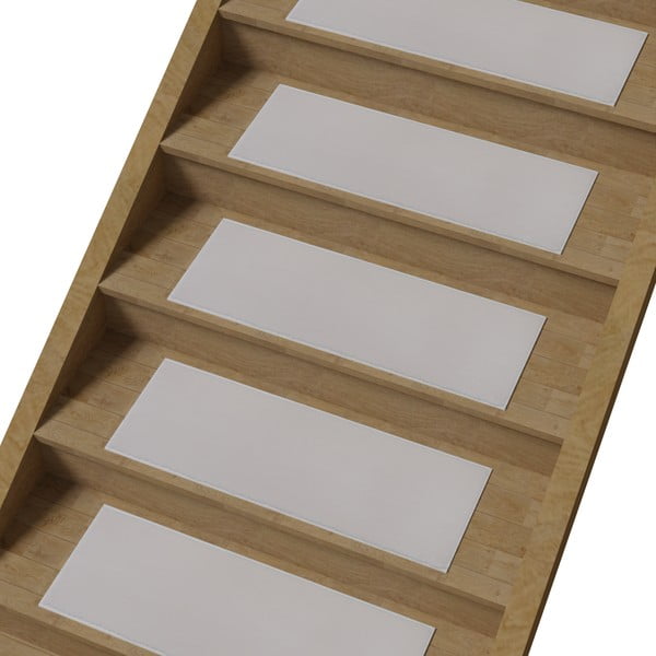 Krēmkrāsas kokvilnas kāpņu paklāji (16 gab.) 25x65 cm Ekru – Vitaus-image-2