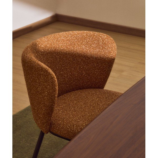 Terakotas oranžs polsterēts ēdamistabas krēsls Ciselia – Kave Home-image-2