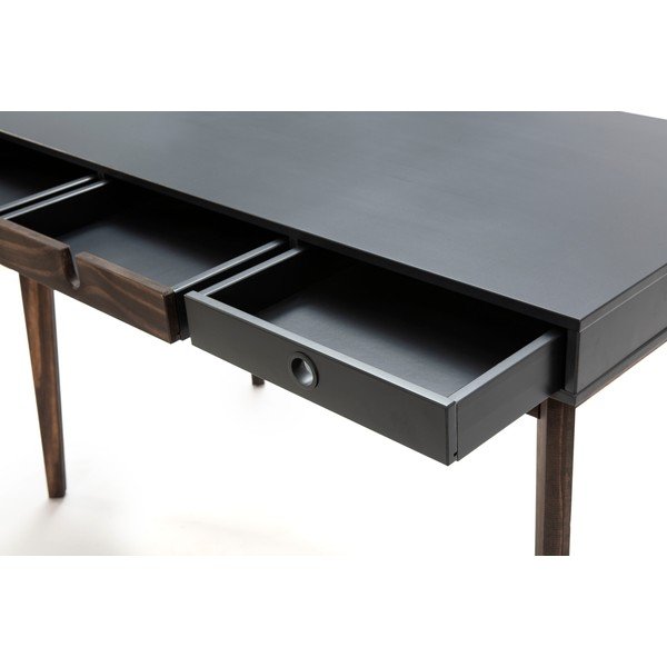 Pelēks konsoles galds ar priedes koka kājām Marckeric Kiara-image-4