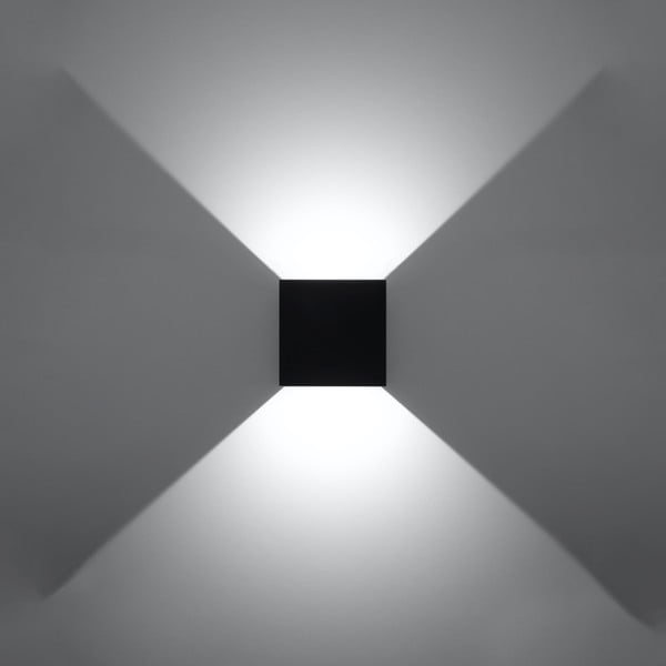Melna LED sienas lampa Pinio – Sollux-image-3