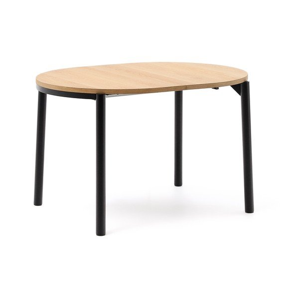 Dabīga toņa izvelkams ēdamgalds ar ozolkoka imitācijas galda virsmu 90x120 cm Montuiri – Kave Home-image-2