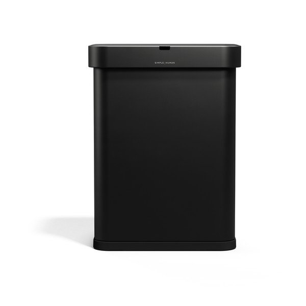 Melna bezkontakta tērauda atkritumu tvertne 58 l Sensor – simplehuman-image-2