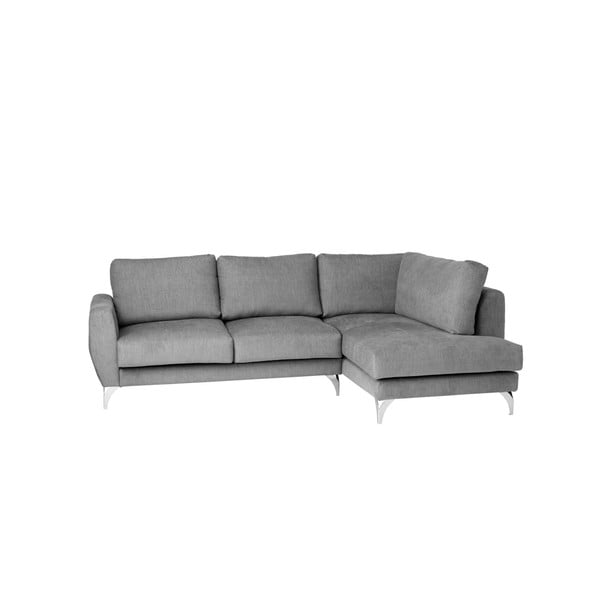 Pelēks trīsvietīgs dīvāns ar atpūtas krēslu labajā pusē Custom Form Aragona