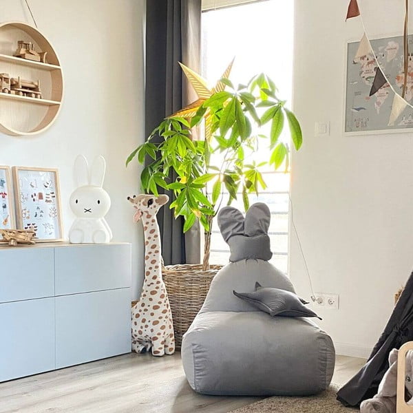 Gaiši pelēks bērnu sēžammaiss Funny Bunny – The Brooklyn Kids-image-2