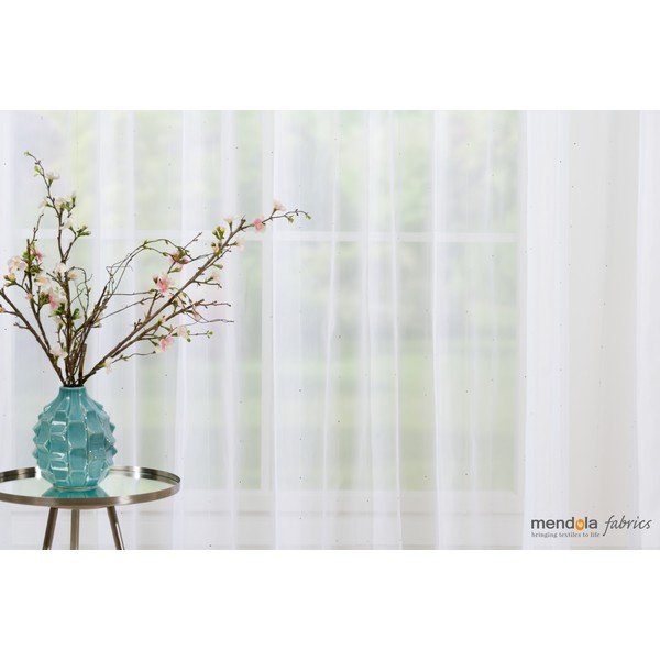 Balts dienas aizkars 140x260 cm Michelle – Mendola Fabrics-image-2