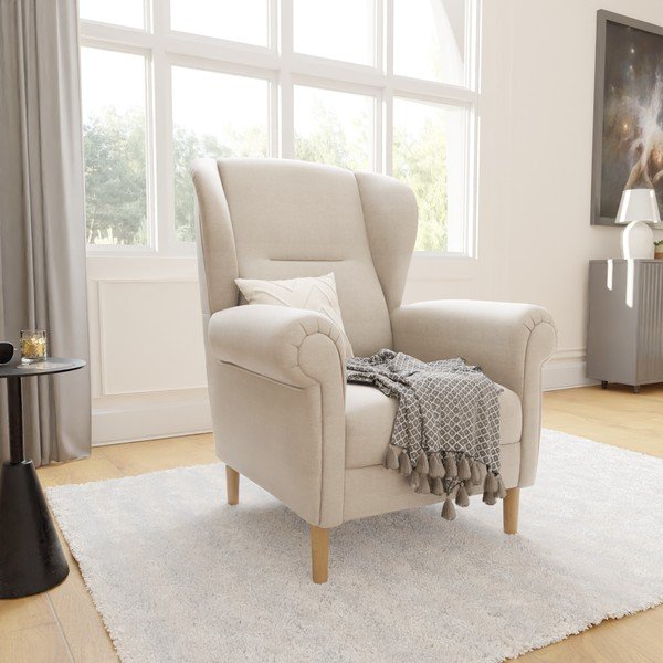 Bēšs atpūtas krēsls ar atzveltni Swan – Ropez-image-3