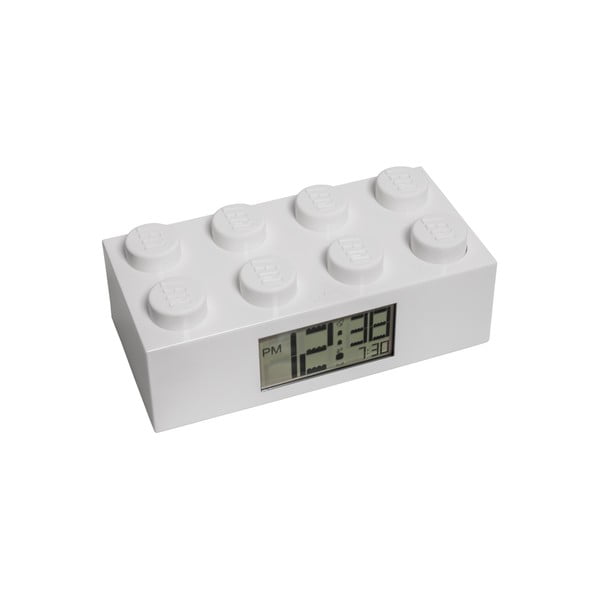 Balts digitālais pulkstenis ar LEGO® Brick modinātāju-image-4