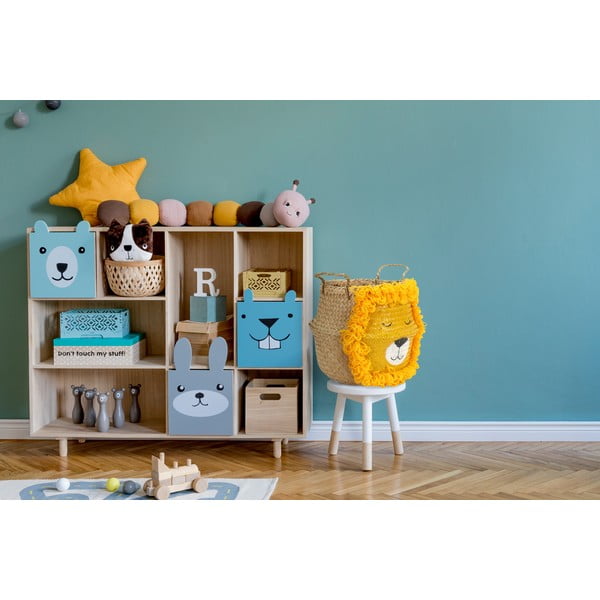 Dzeltens/dabīga toņa bērnu rotaļlietu grozs no jūraszāles ø 30x28 cm Lion – Compactor-image-2