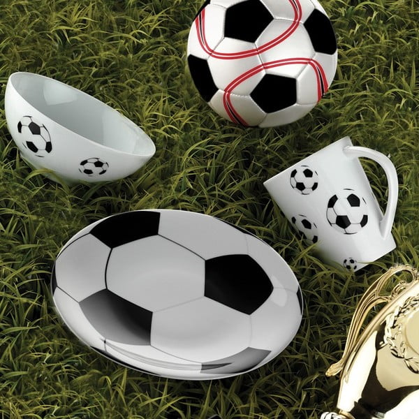 Krūzītes, bļodas un šķīvja komplekts Football