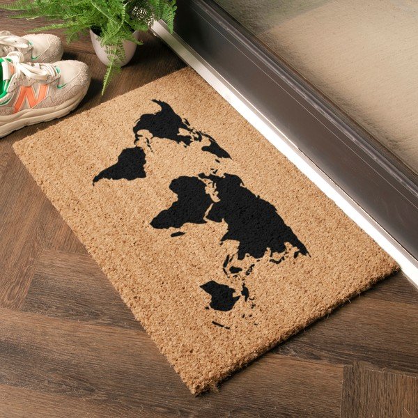 Kokosšķiedras kājslauķis 40x60 cm World Map – Artsy Doormats-image-1
