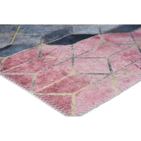 Gaiši rozā/gaiši pelēks mazgājams paklājs 80x150 cm – Vitaus-image-2