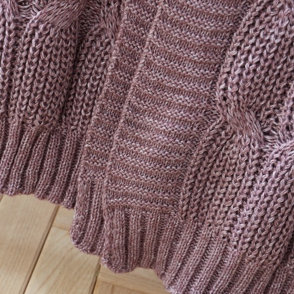 Rozā/violets adīts pleds 130x170 cm Chunky Marl Knit – Catherine Lansfield-image-2