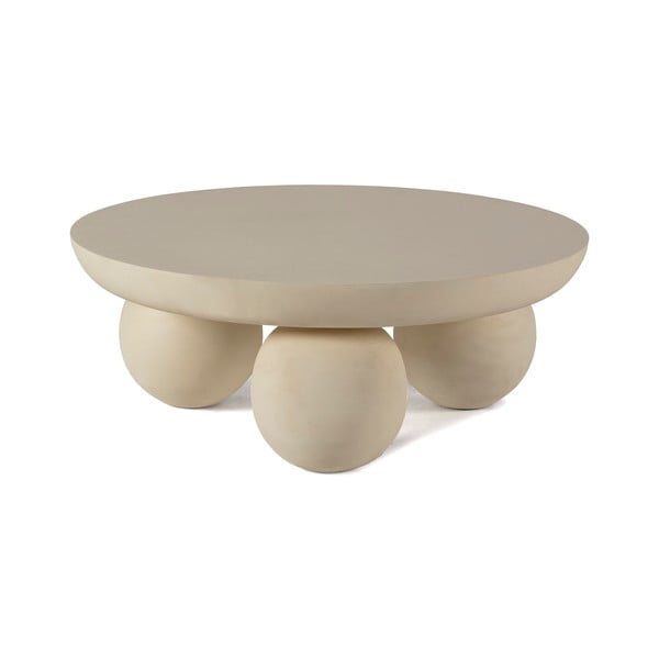 Bēšs mango masīvkoka apaļš žurnālgaldiņš ø 90 cm Ailen – MOME-image-2