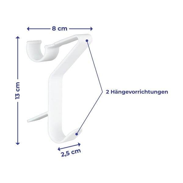 Balti plastmasas piekarināmi āķi (3 gab.) – Maximex-image-4