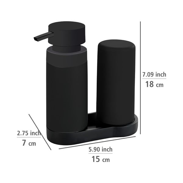 Melns statīvs ar mazgāšanas līdzekļa dozatoru Wenko Easy Squeez-e-image-3