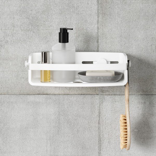 Balts pašturošs plastmasas vannas istabas plaukts Flex – Umbra-image-3