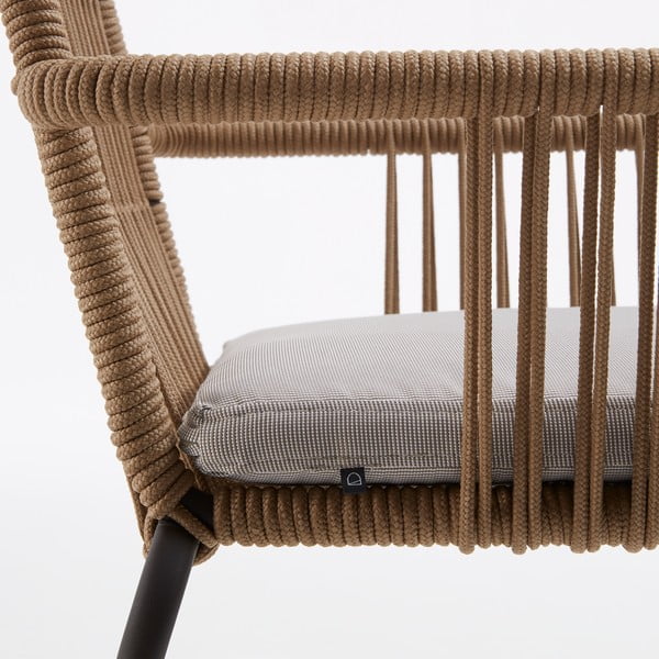 Dārza krēsls ar tērauda konstrukciju un virvju pinumu Kave Home Samt-image-1