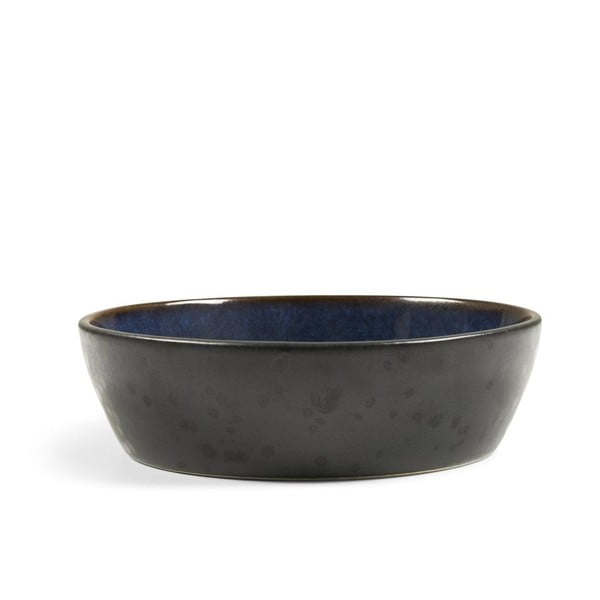 Pelēka keramikas bļoda ar tumši zilu iekšējo glazūru Bitz Mensa, diametrs 18 cm