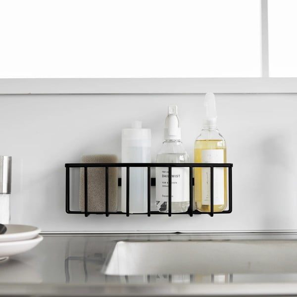 Melns metāla mazgāšanas līdzekļu turētājs ar uzstādīšanu bez urbšanas Film Hook – YAMAZAKI-image-2