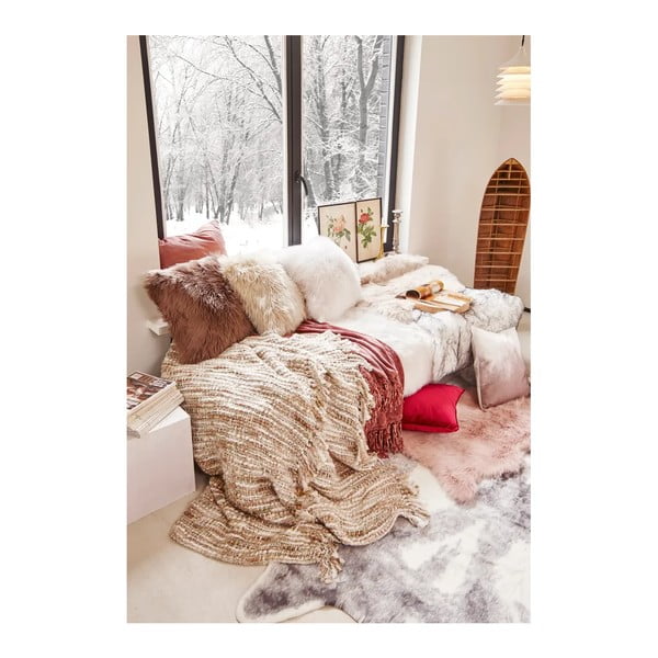 Balts spilvens Tiseco Home Studio Sheepskin, 45 x 45 cm-image-4