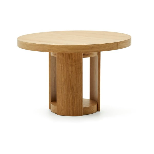 Apaļš izvelkams ēdamgalds ar papildu galda virsmu ar ozolkoka imitāciju ø 120 cm Artis – Kave Home