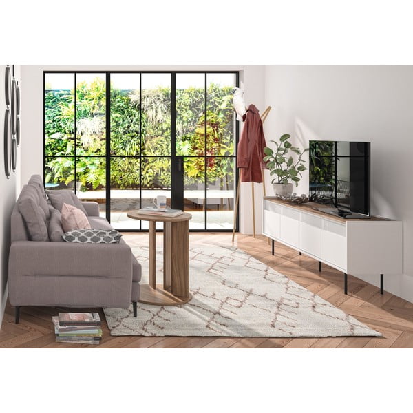 Apaļš žurnālgaldiņš ar riekstkoka imitācijas virsmu ø 50 cm Nora – TemaHome-image-4