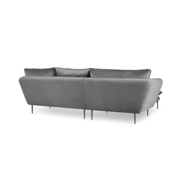 Gaiši pelēks samta stūra dīvāns Mazzini Sofas Acacia, kreisais stūris-image-4